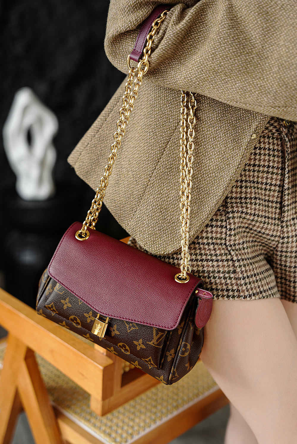 路L家-M27067 Sac Saint-Germain BB手袋 酒紅色
