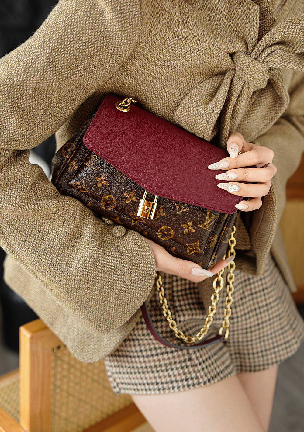 路L家-M27067 Sac Saint-Germain BB手袋 酒紅色