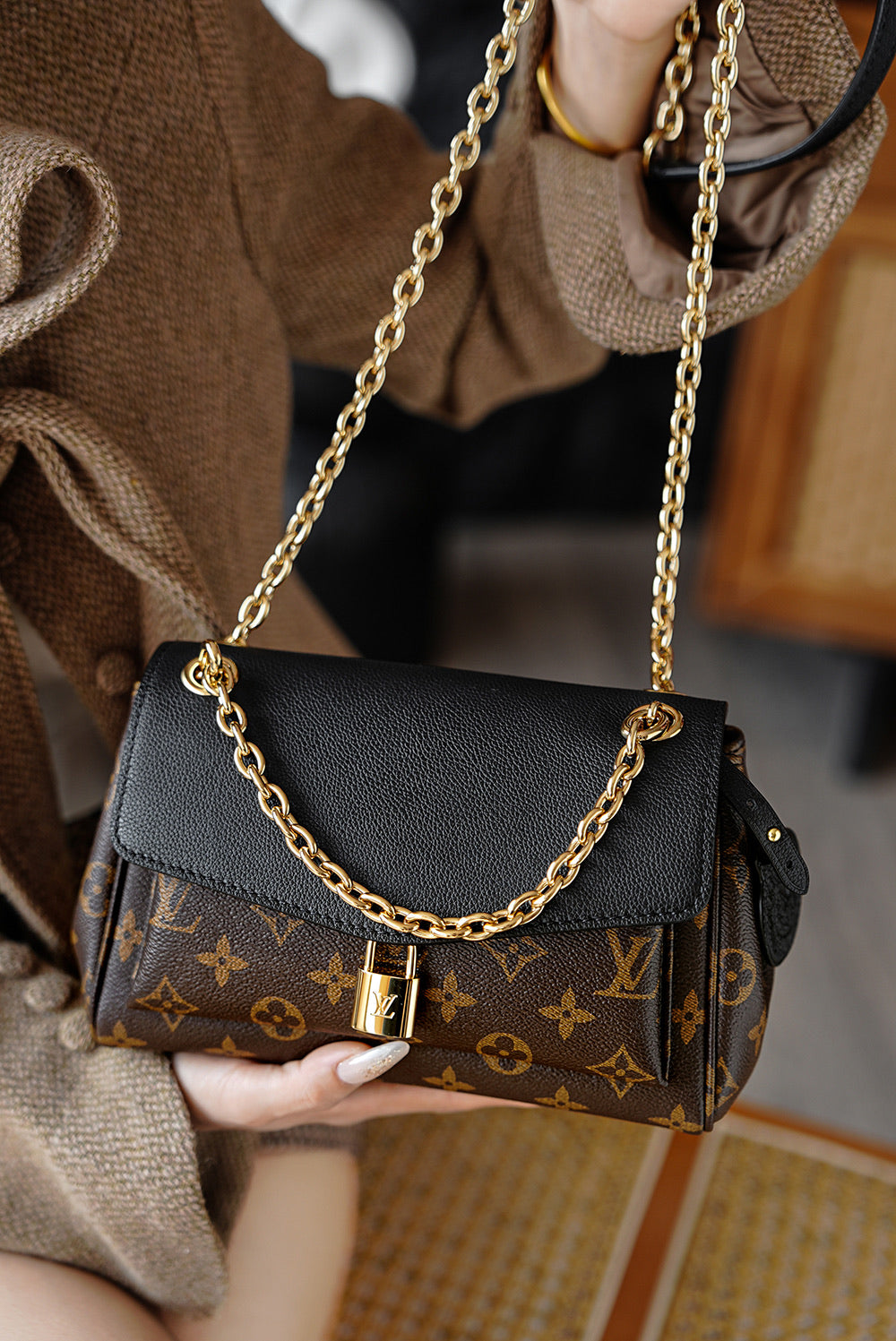 路L家-M26398 Sac Saint-Germain BB手袋 老花黑色