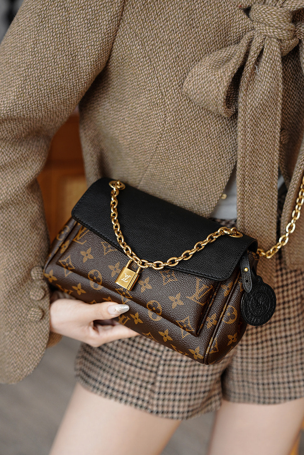 路L家-M26398 Sac Saint-Germain BB手袋 老花黑色