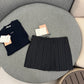 穆M家- 26春夏新品細條紋百褶半裙