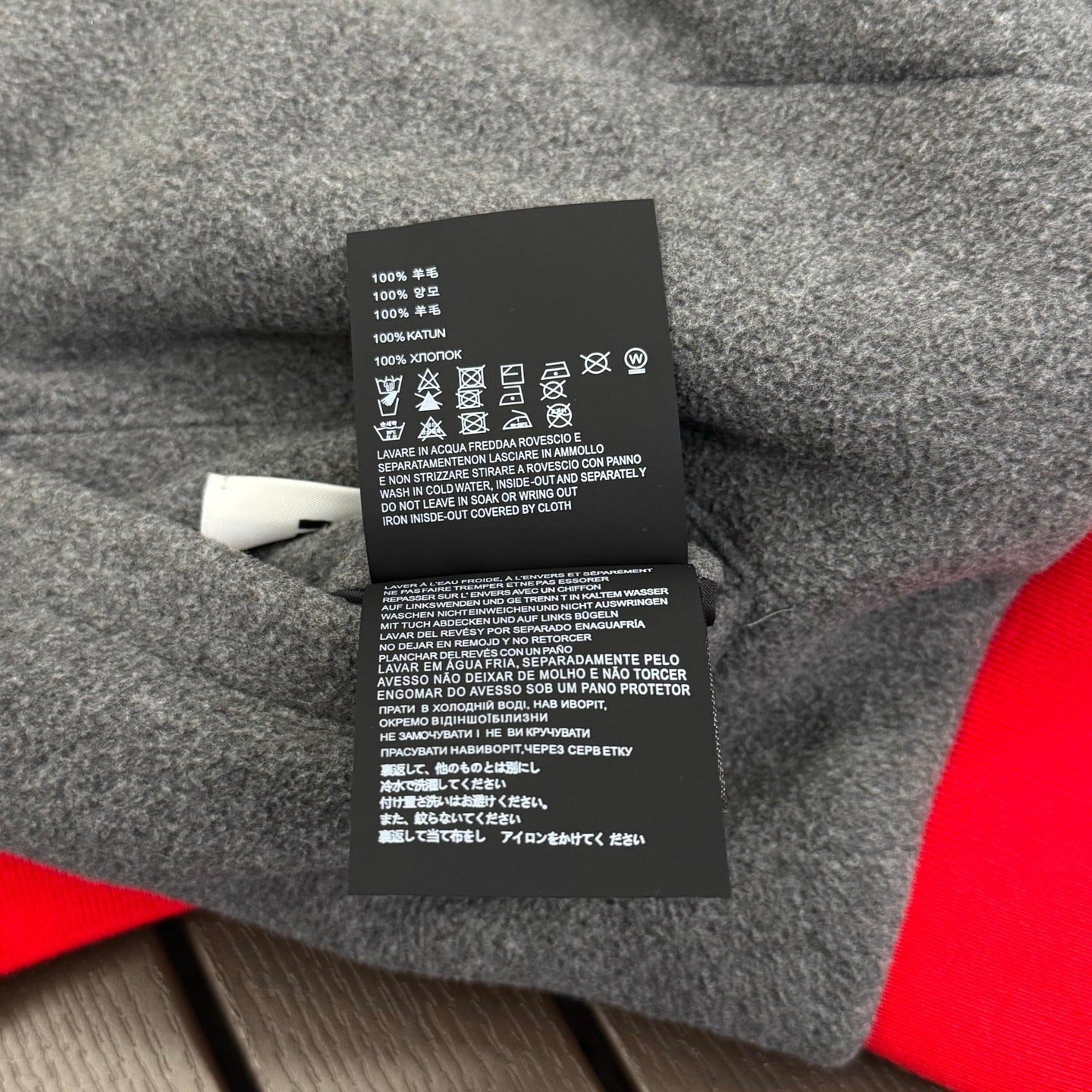 穆M家-灰紅搖粒絨雙面外套