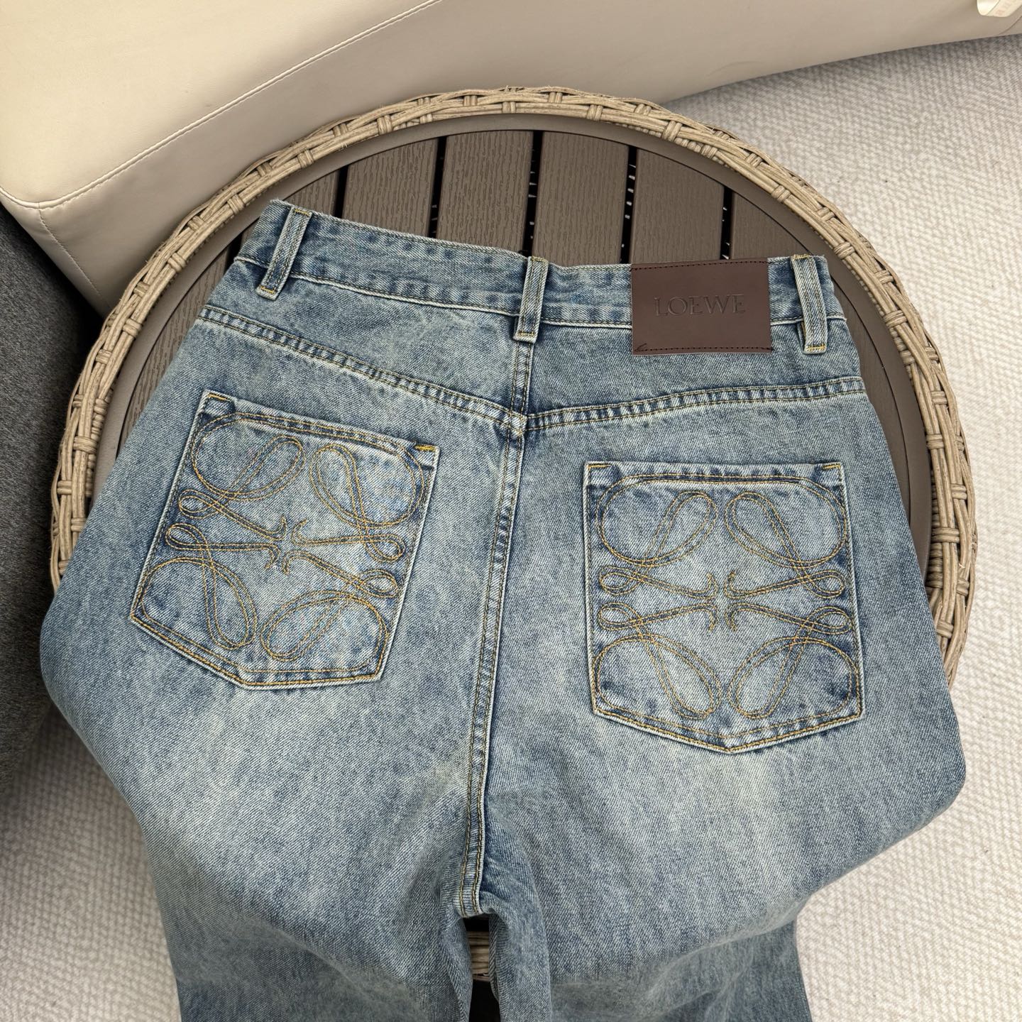 羅L家-26春夏刺繡口袋直筒牛仔褲
