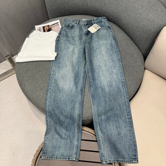 羅L家-26春夏刺繡口袋直筒牛仔褲