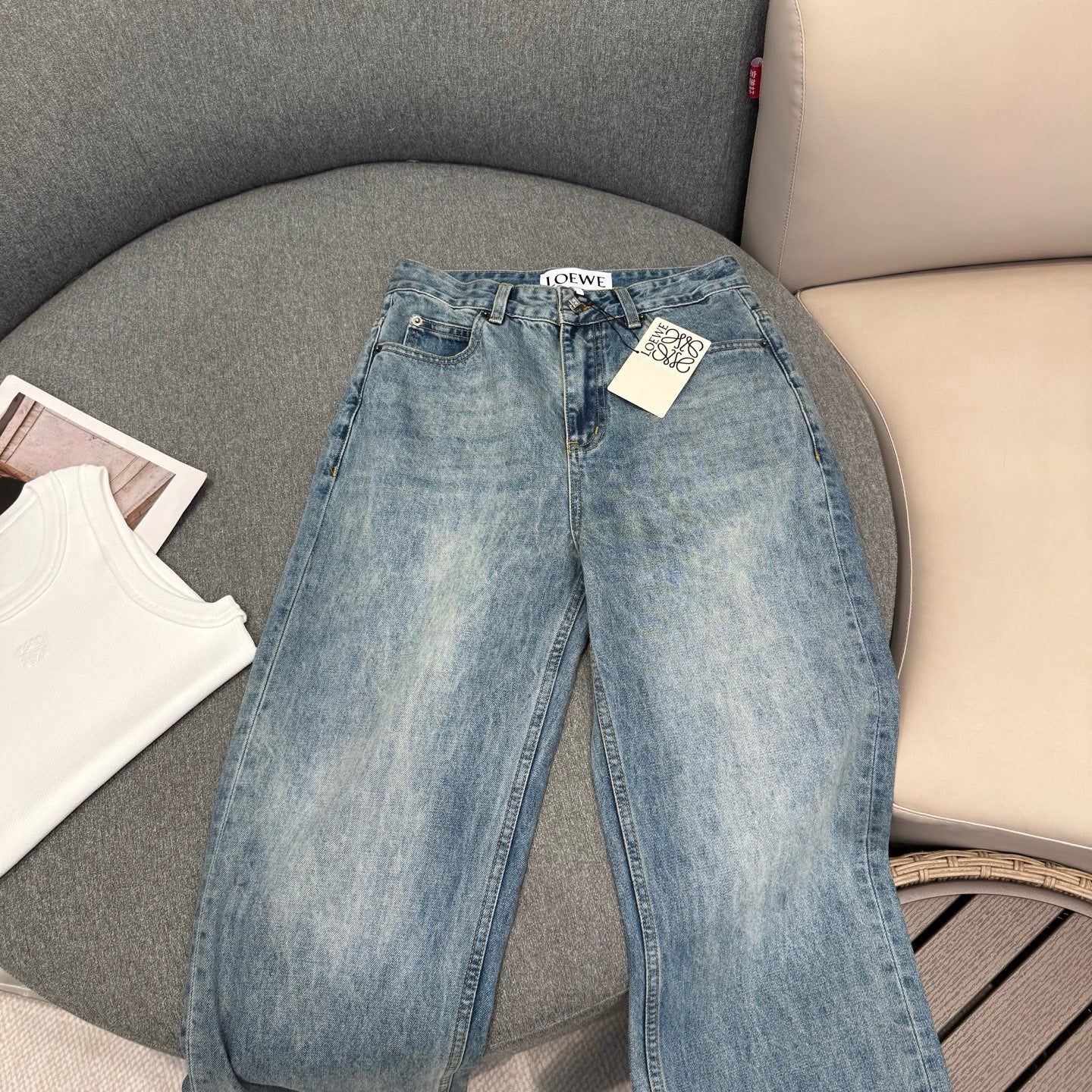羅L家-26春夏刺繡口袋直筒牛仔褲
