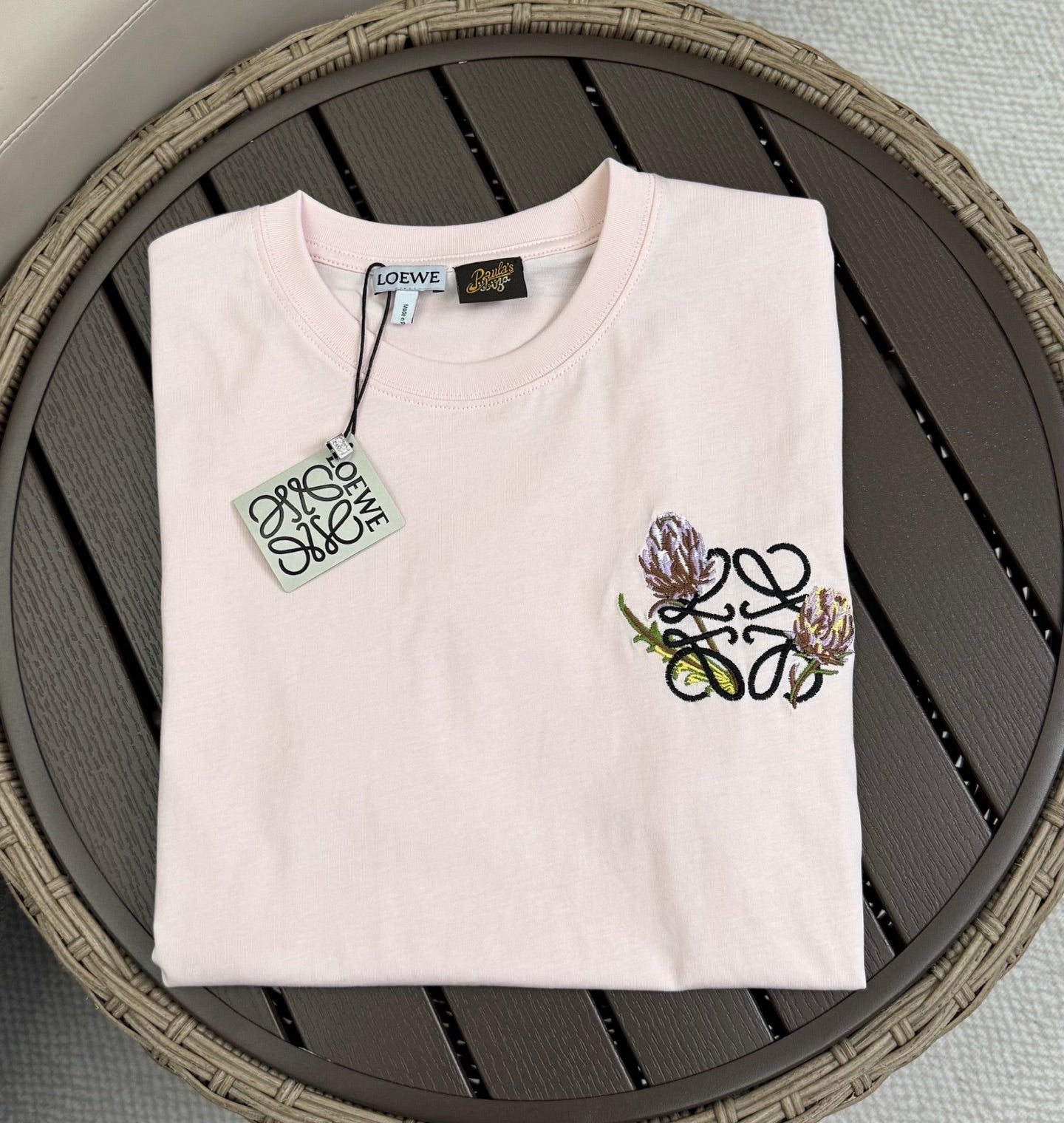 羅L家-26夏日限定淡粉色刺繡T