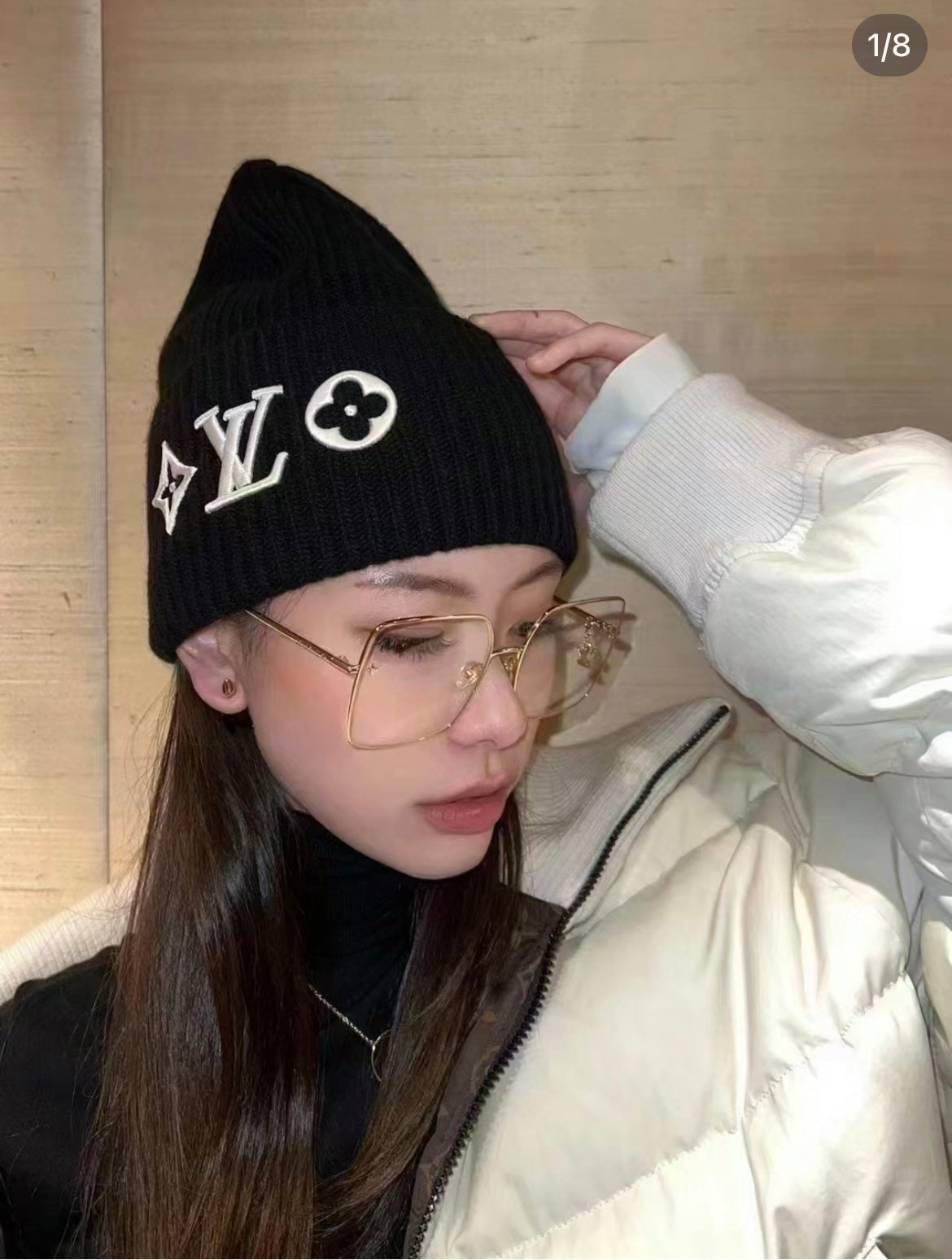 路L家-新春毛帽 100%綿羊毛-黑色