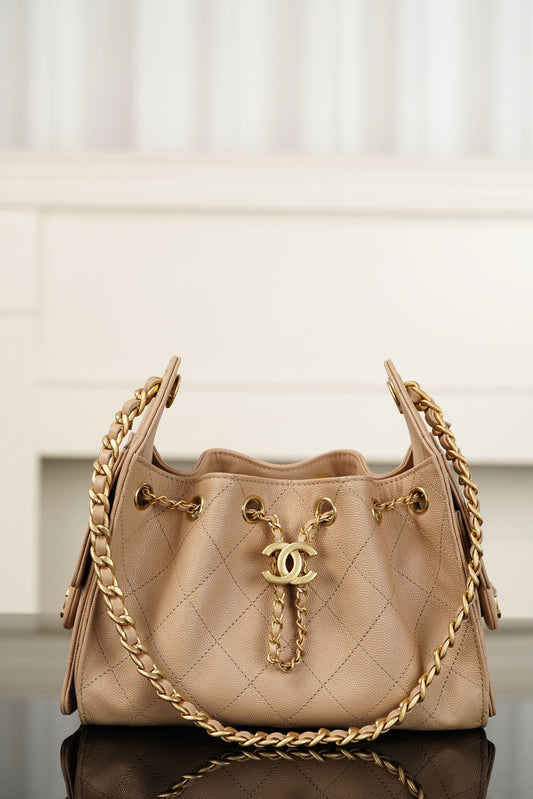小香家-𝟐𝟔𝐂 𝟐𝟓𝐛𝐚𝐠 𝐦𝐢𝐧𝐢 魚子醬牛皮 奶茶色