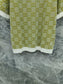 古G家-袖口撞色針織圓領短袖 綠色