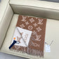 路L家-Monogram Shadow圍巾 40x200  毛絨混紡提花