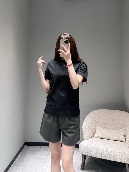 小香家-26早春新品字母短袖T 黑色