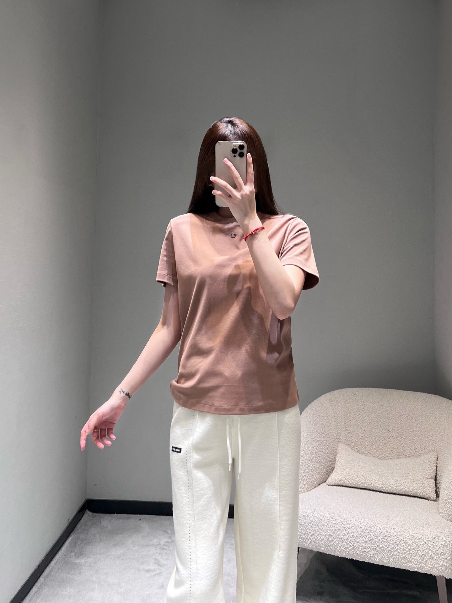 小香家-26早春新品字母短袖T 粉色