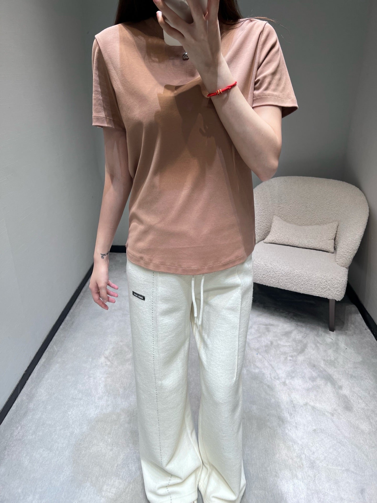 小香家-26早春新品字母短袖T 粉色