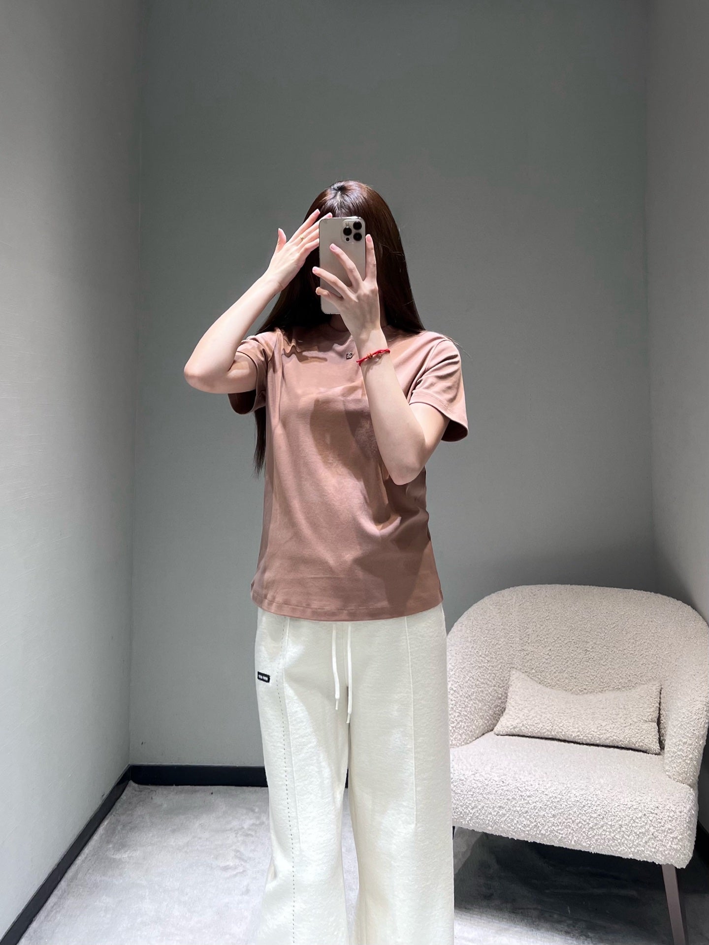 小香家-26早春新品字母短袖T 粉色