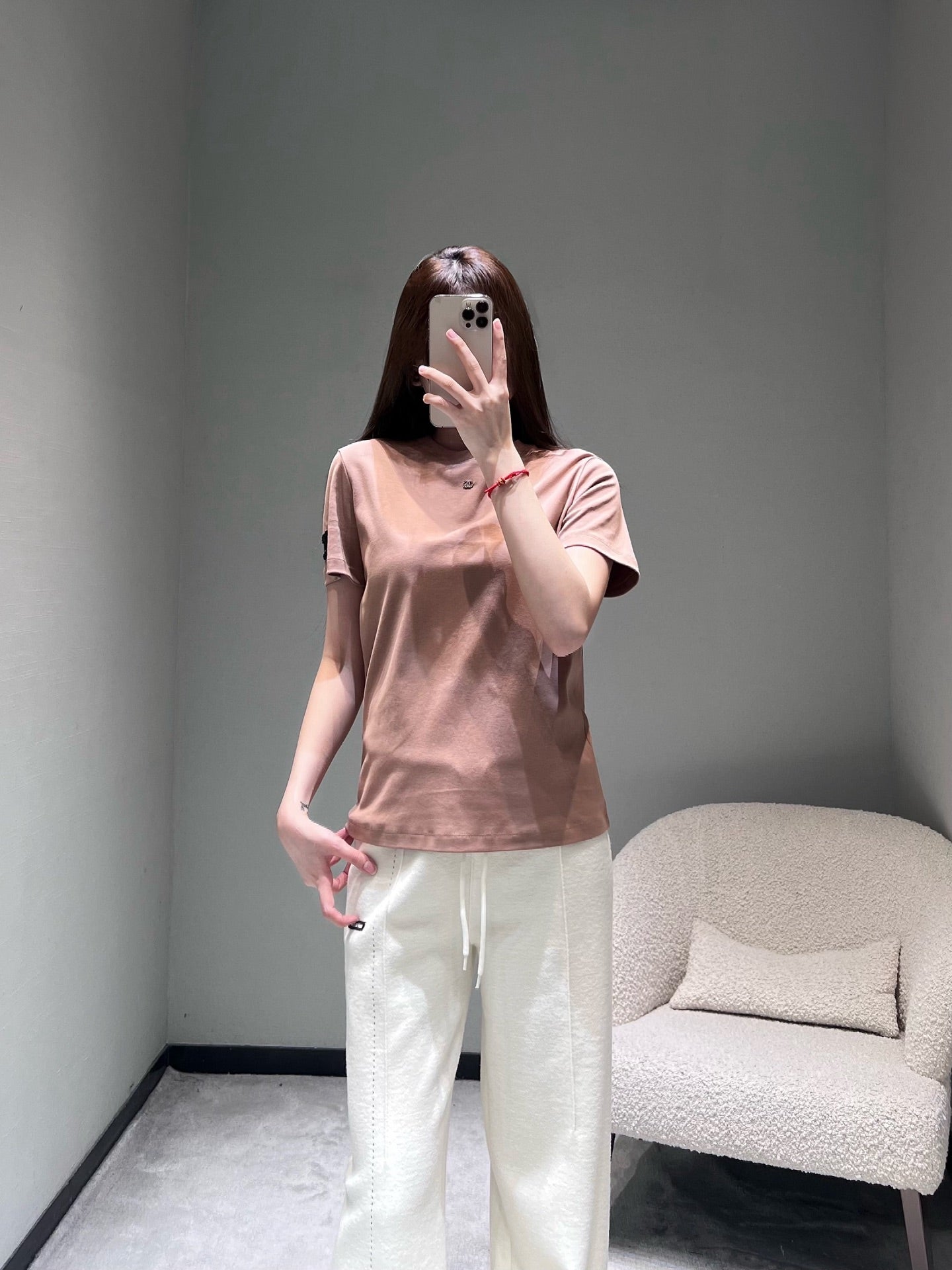 小香家-26早春新品字母短袖T 粉色