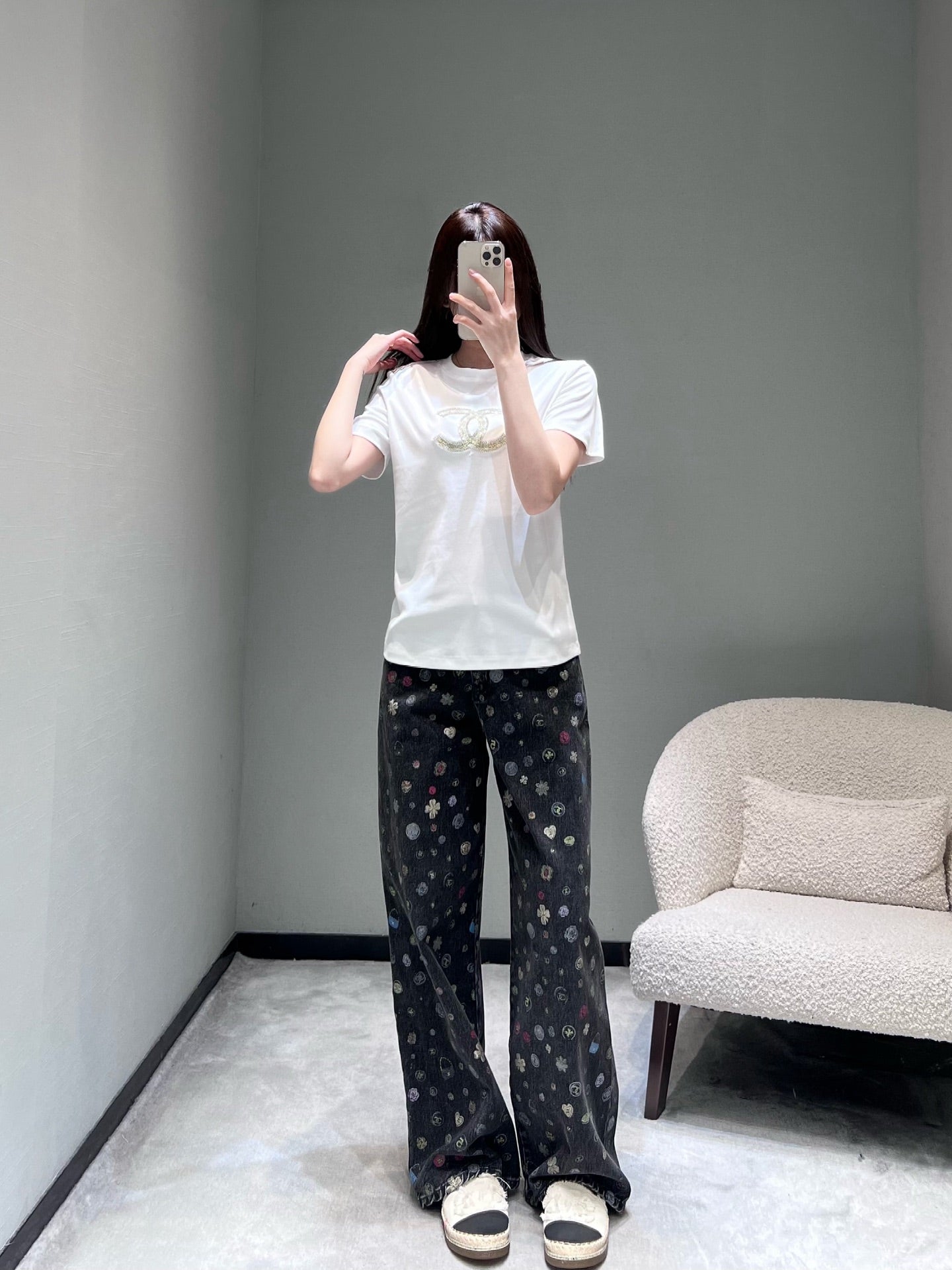 小香家-26雙C燙鑽T 白色