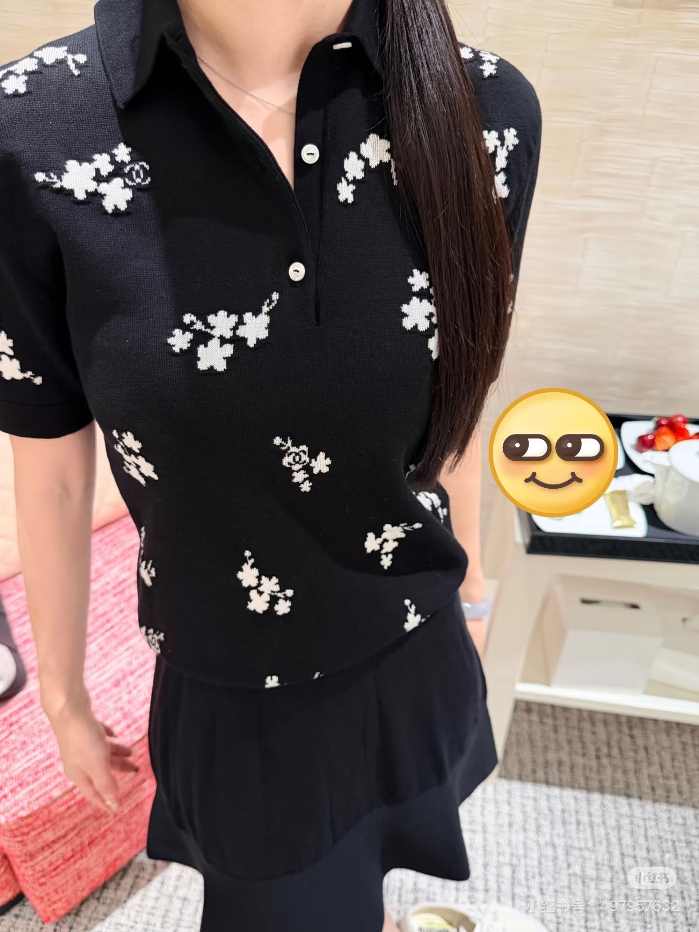 小香家-黑白碎花POLO
