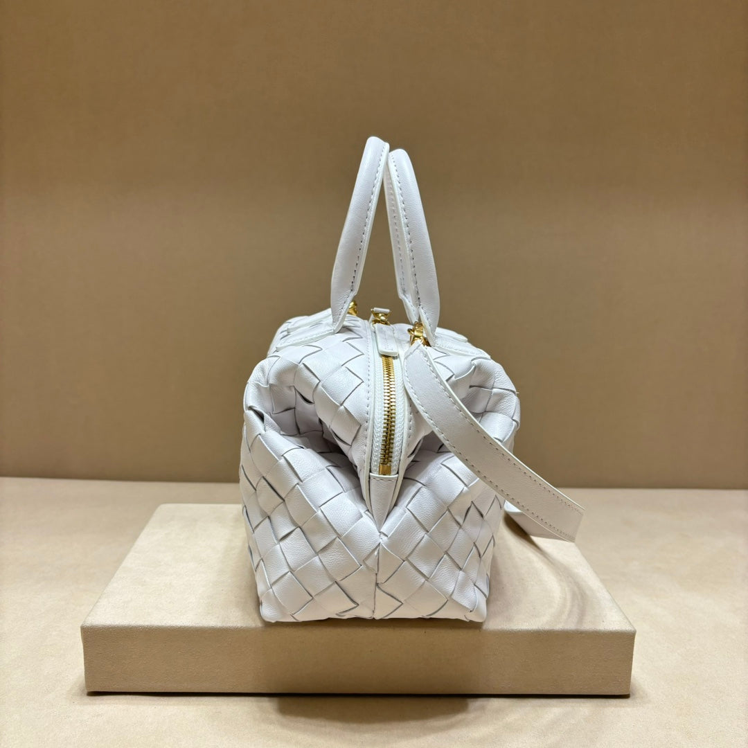 B編織- Intrecciato 編織皮革 保齡球包 白色