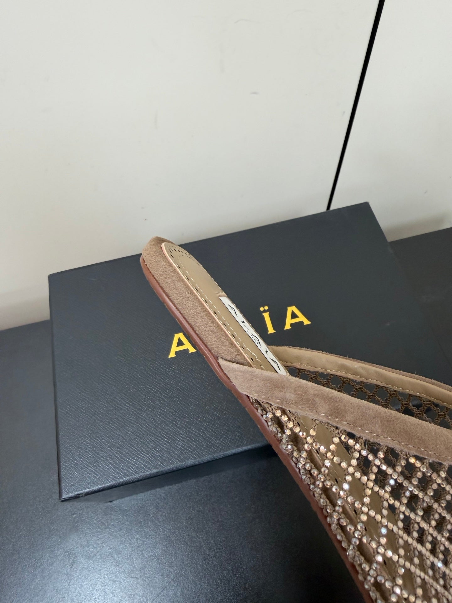 Ala-260707編織鑽網拖 咖色