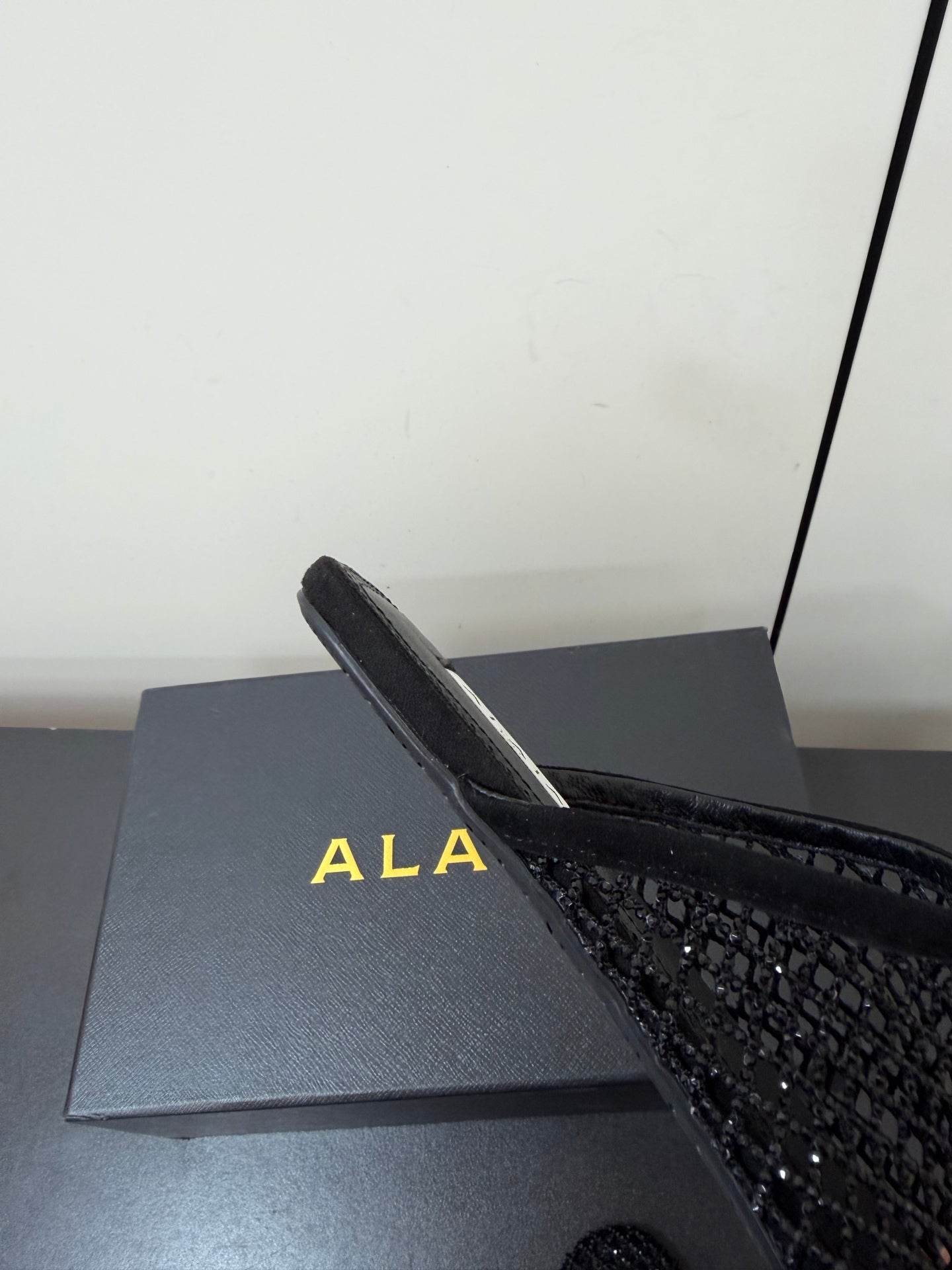 Ala-260707編織鑽網拖 黑色