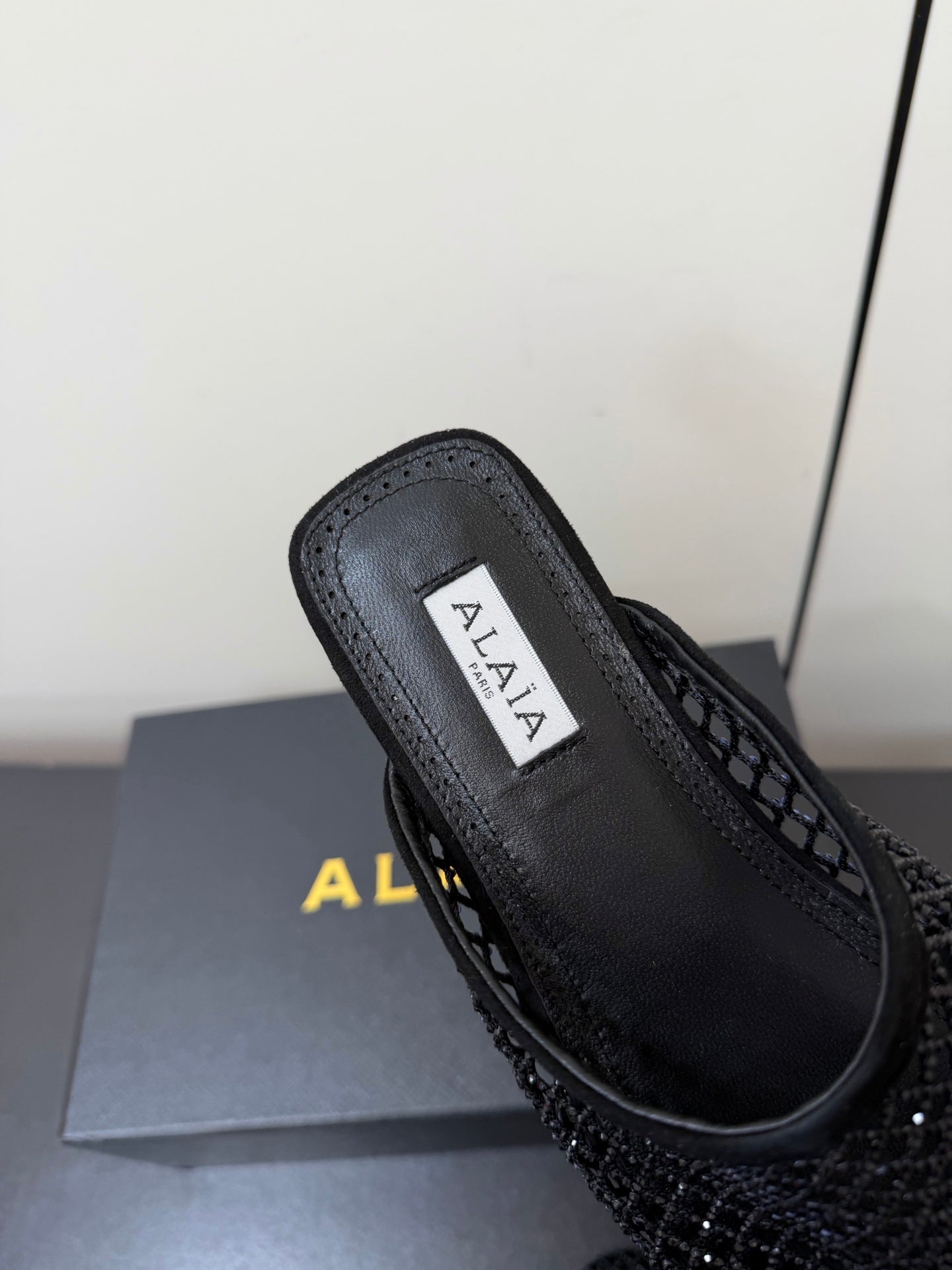 Ala-260707編織鑽網拖 黑色
