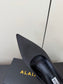 Ala-260707真絲坡跟尖頭包頭後空涼鞋 黑色