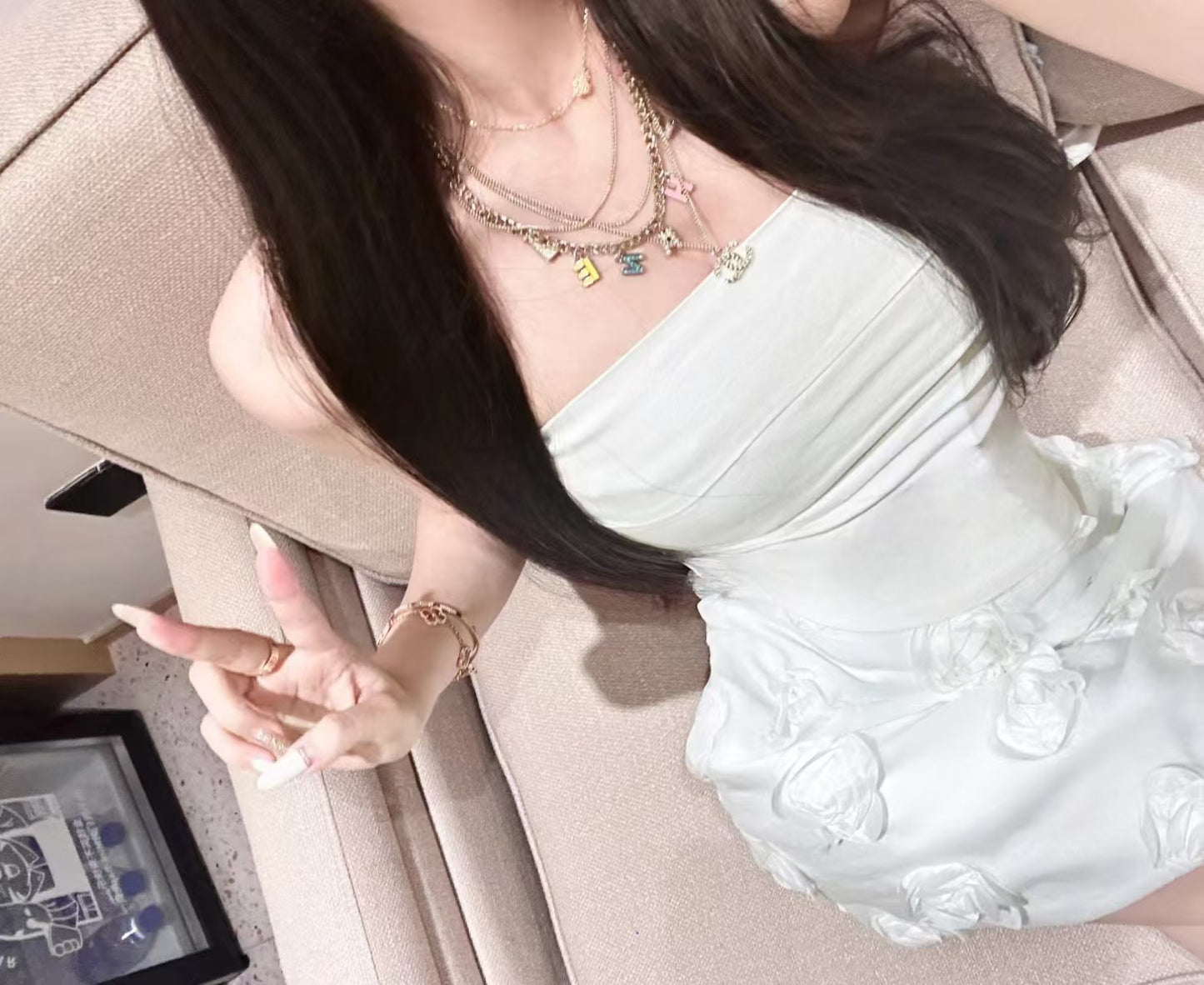 小香家-彩色琺瑯字母雙C多層項鍊