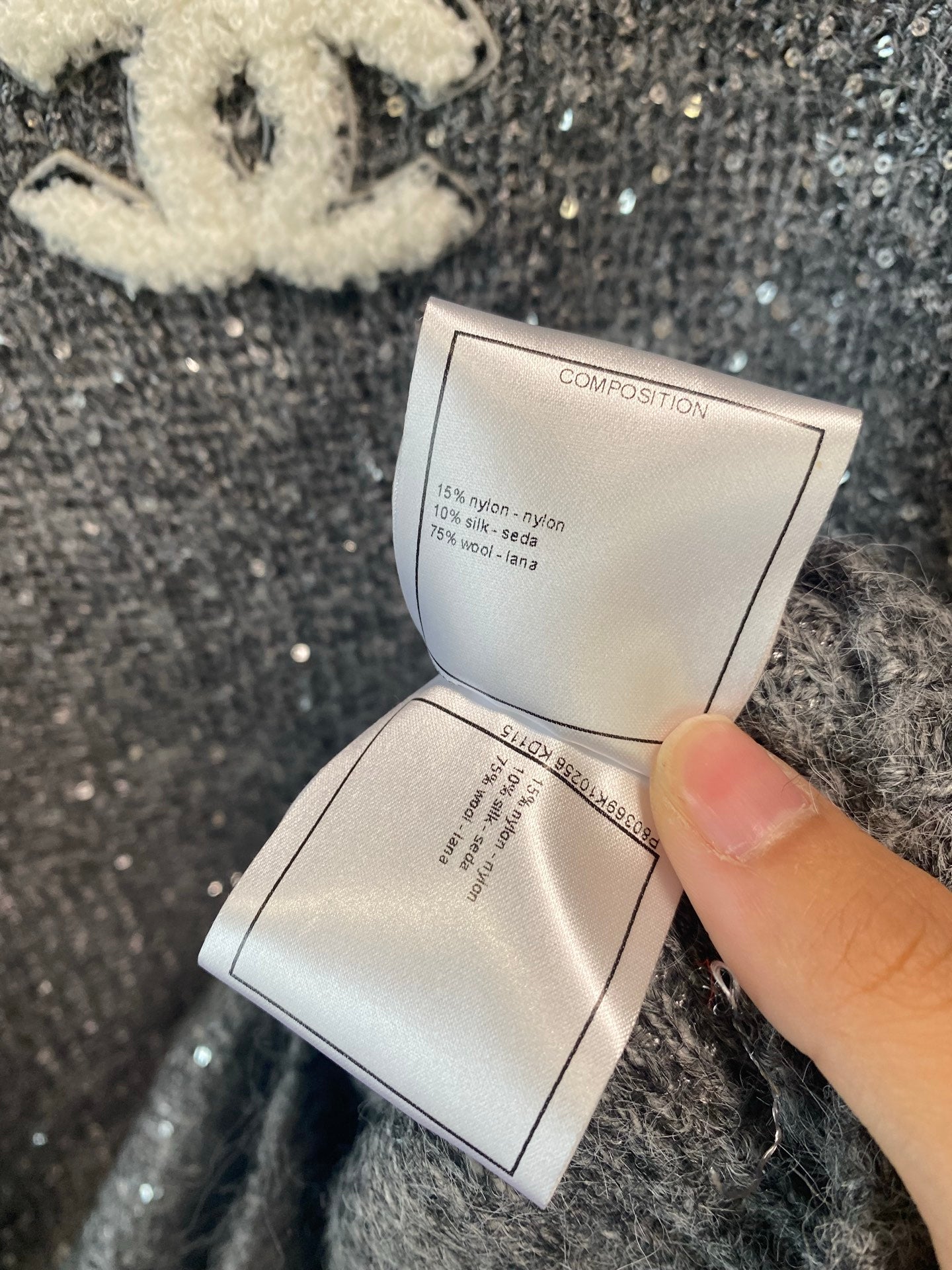小香家-翻領金蔥毛衣 灰色