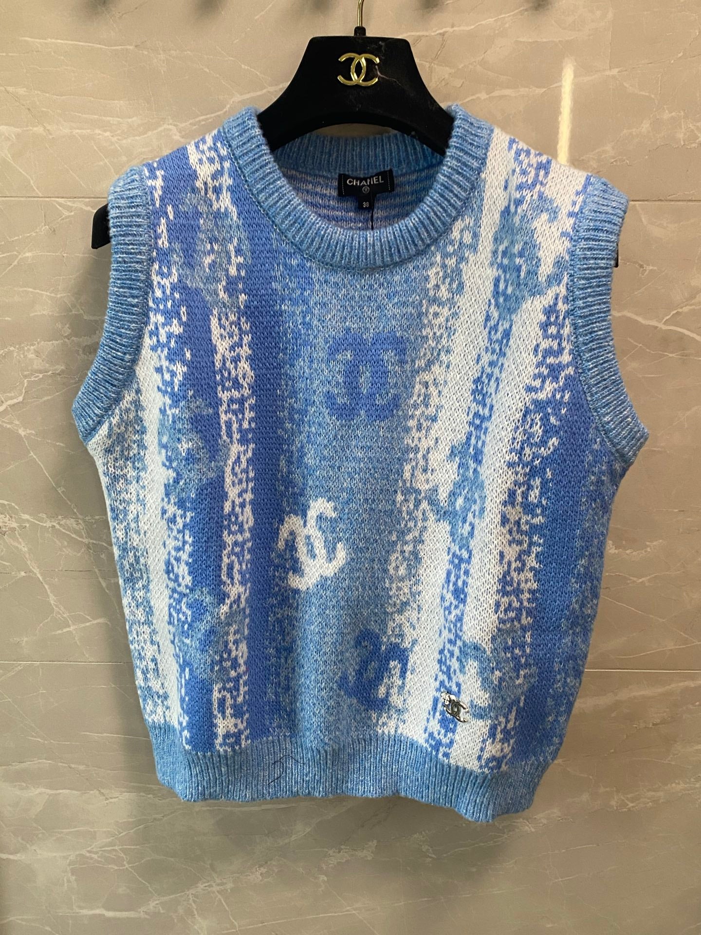 小香家-25 LOGO刷色背心 藍色