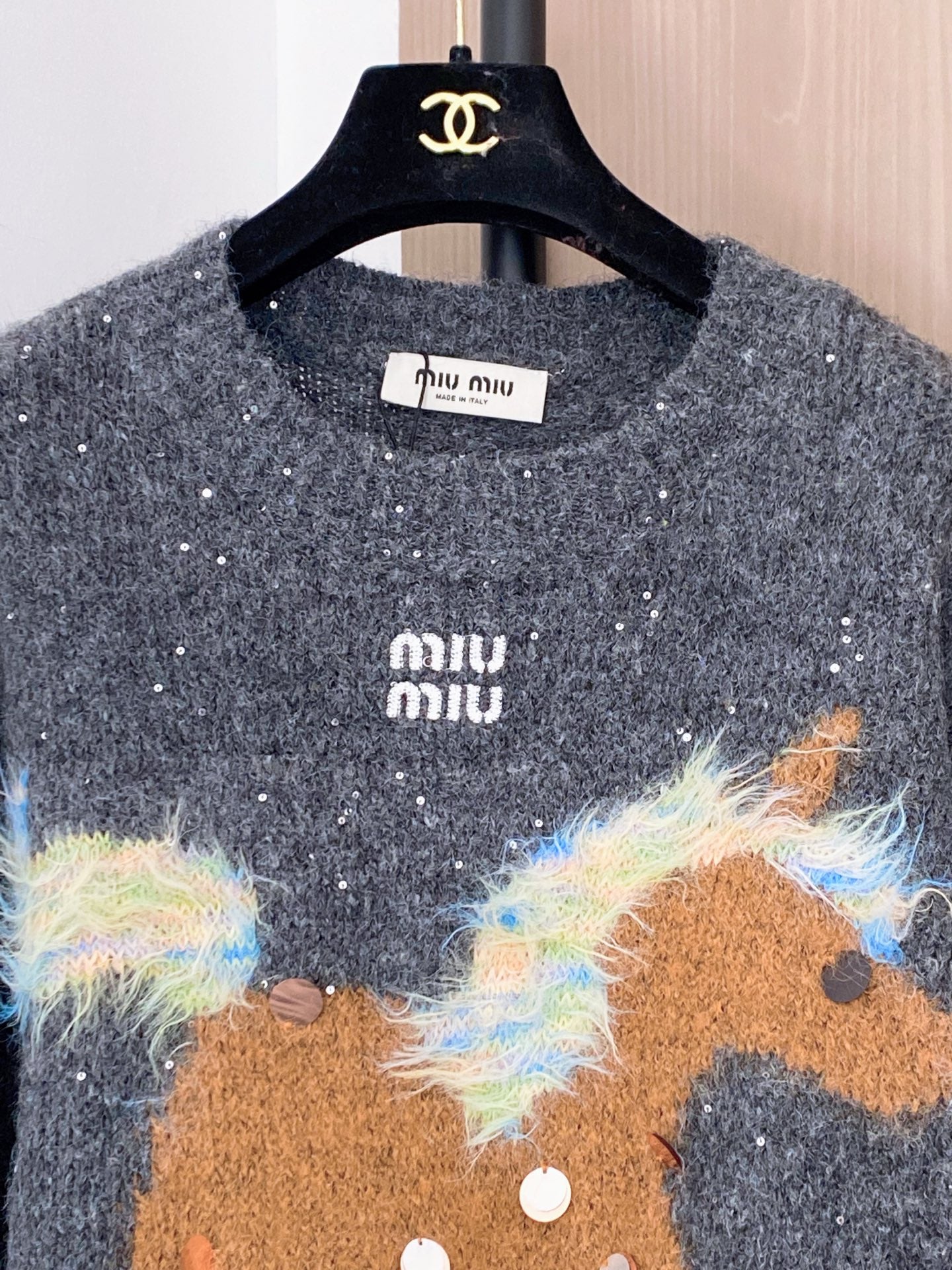 穆M家-絨小馬毛衣 灰色