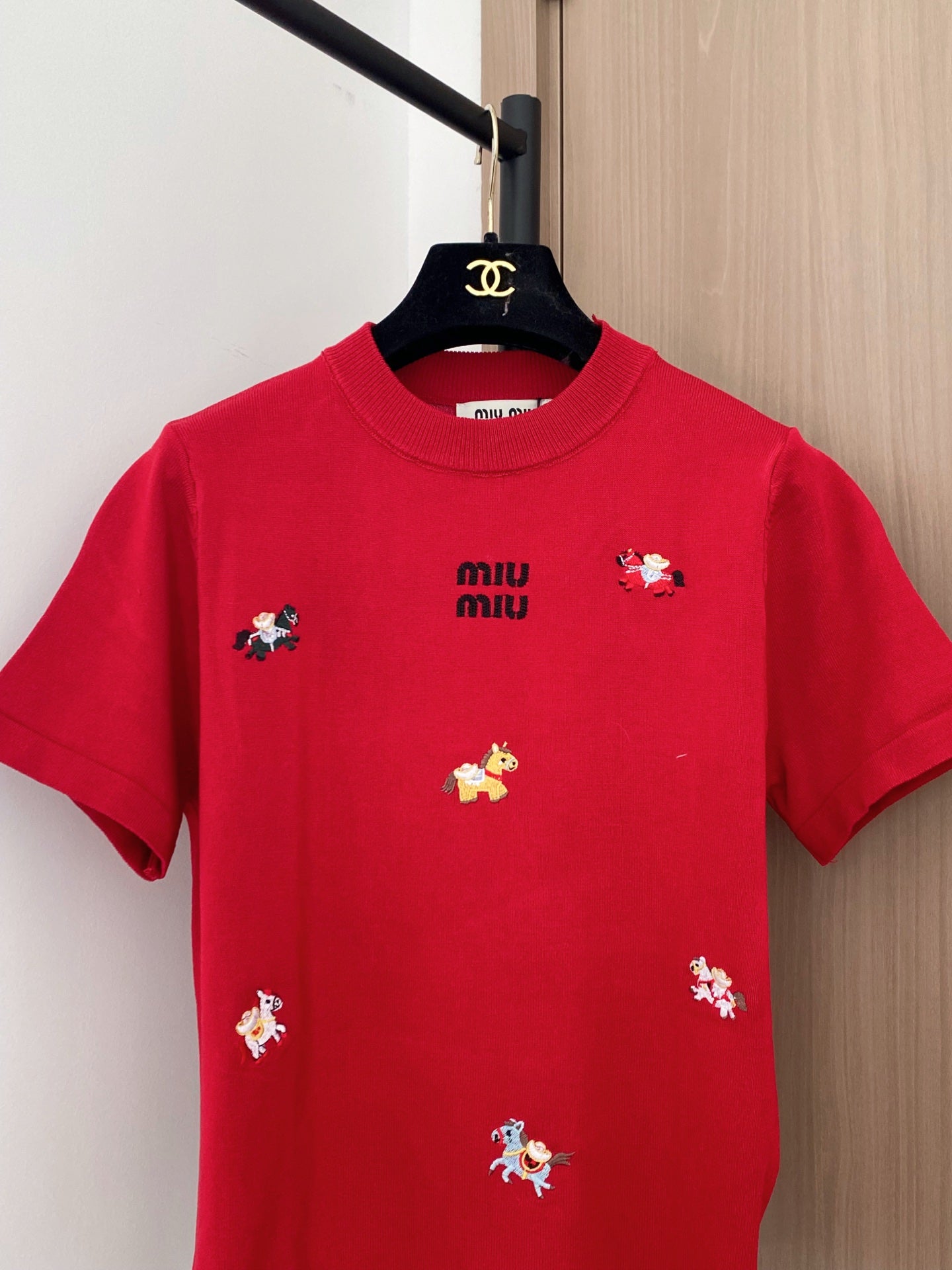 穆M家-小馬圓領短T 紅色
