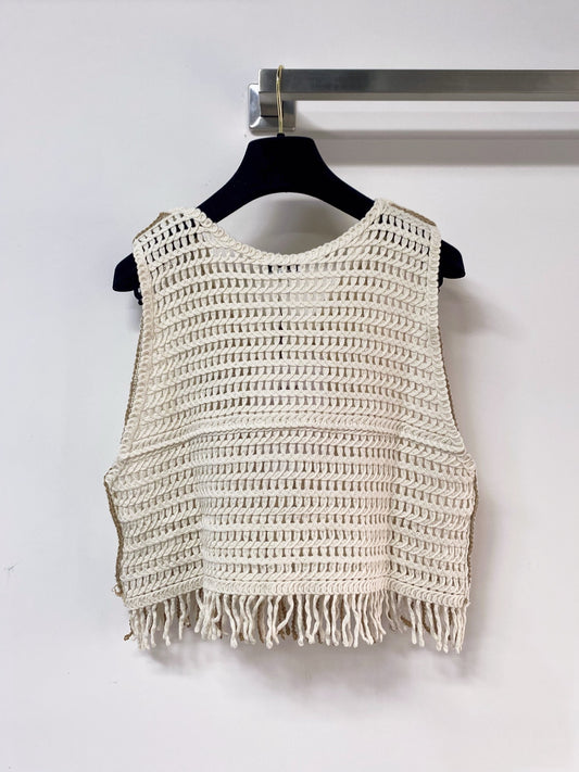 小香家-蝴蝶刺繡鈕扣背心