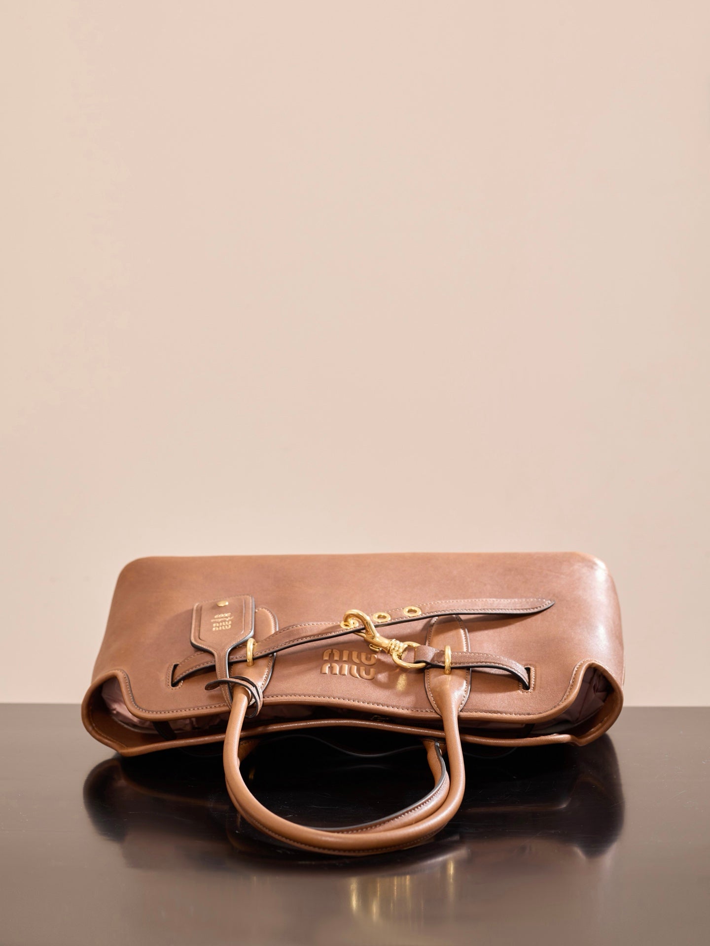 穆M家-5BG310M1680 𝗡𝗔𝗣𝗣𝗔羊皮革手袋 横版 棕色
