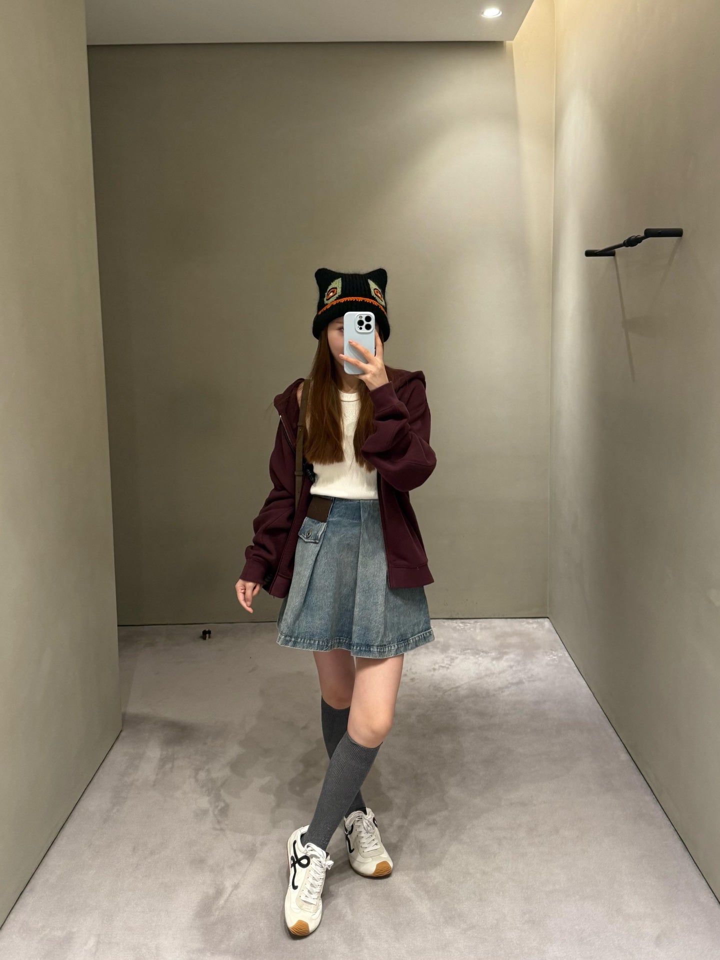 羅L家-26Ss早春新款經典丹寧牛仔百褶短裙