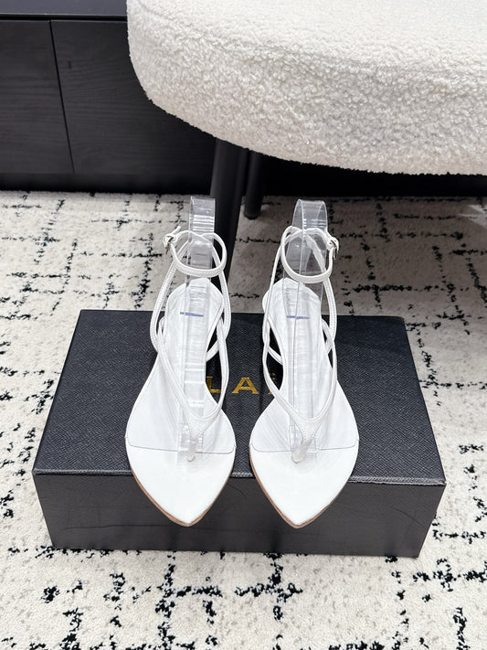 Ala-260703尖頭水晶涼鞋 白色