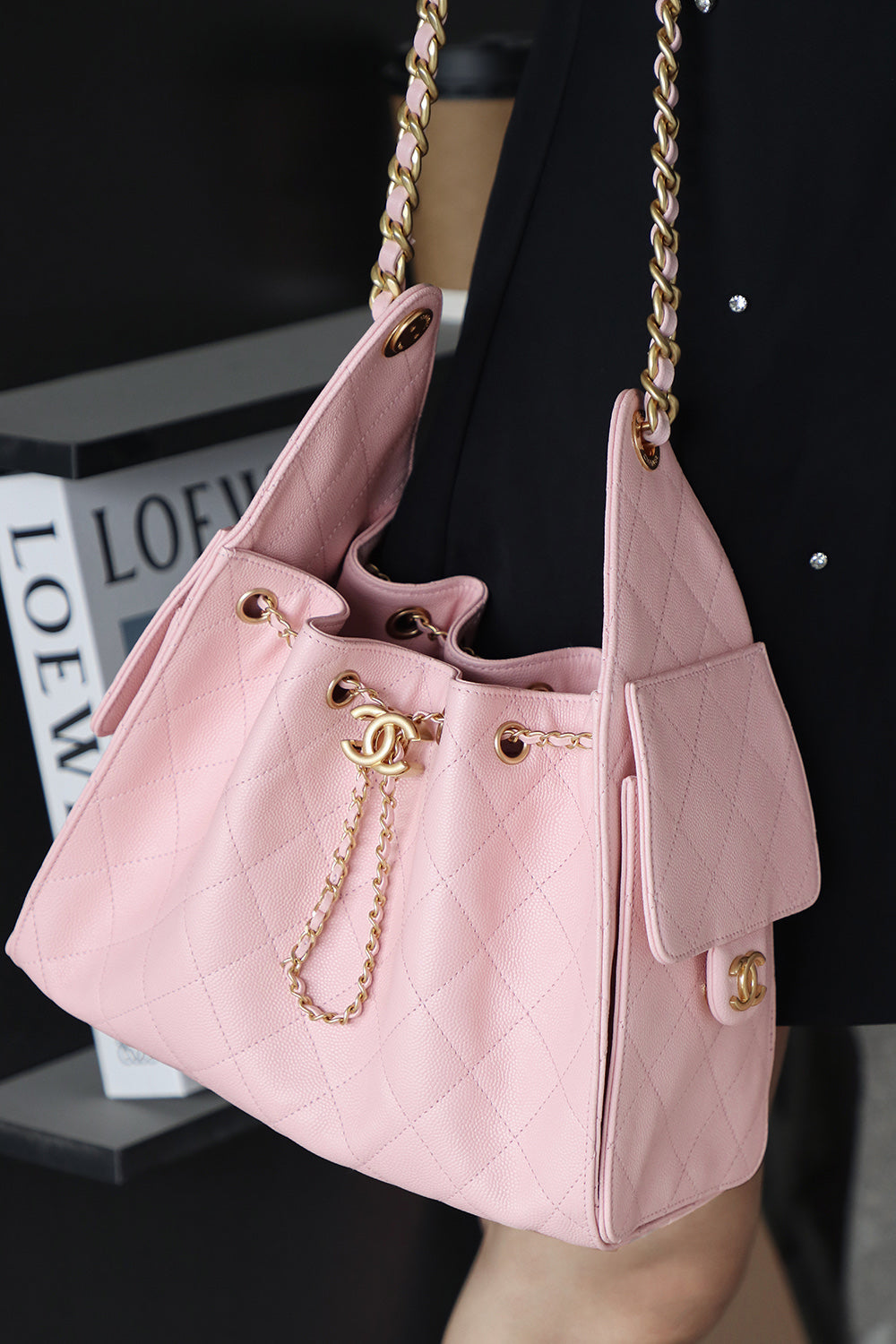 小香家- 25C 嬉皮hobo 粉色小號-金扣