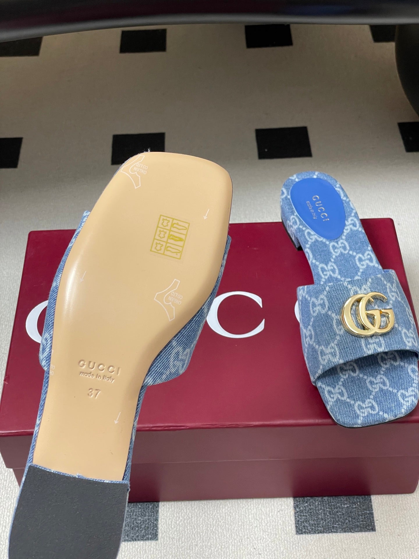 古G家-26單寧牛仔拖鞋