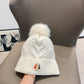 Moncler-2025秋冬新款 小香風麻花針織毛球毛帽