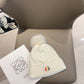Moncler-2025秋冬新款 小香風麻花針織毛球毛帽