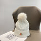 Moncler-2025秋冬新款 小香風麻花針織毛球毛帽