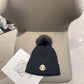 Moncler-2025秋冬新款 小香風麻花針織毛球毛帽