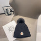 Moncler-2025秋冬新款 小香風麻花針織毛球毛帽