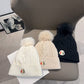 Moncler-2025秋冬新款 小香風麻花針織毛球毛帽