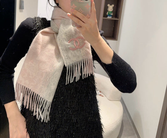 小香家-山羊絨 水波紋小圍巾 30*180cm