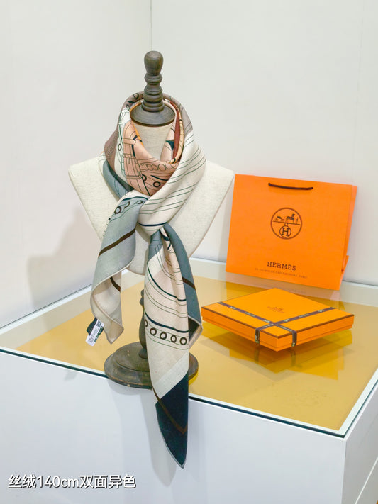 小愛款-雙面異色 140x140cm 真絲