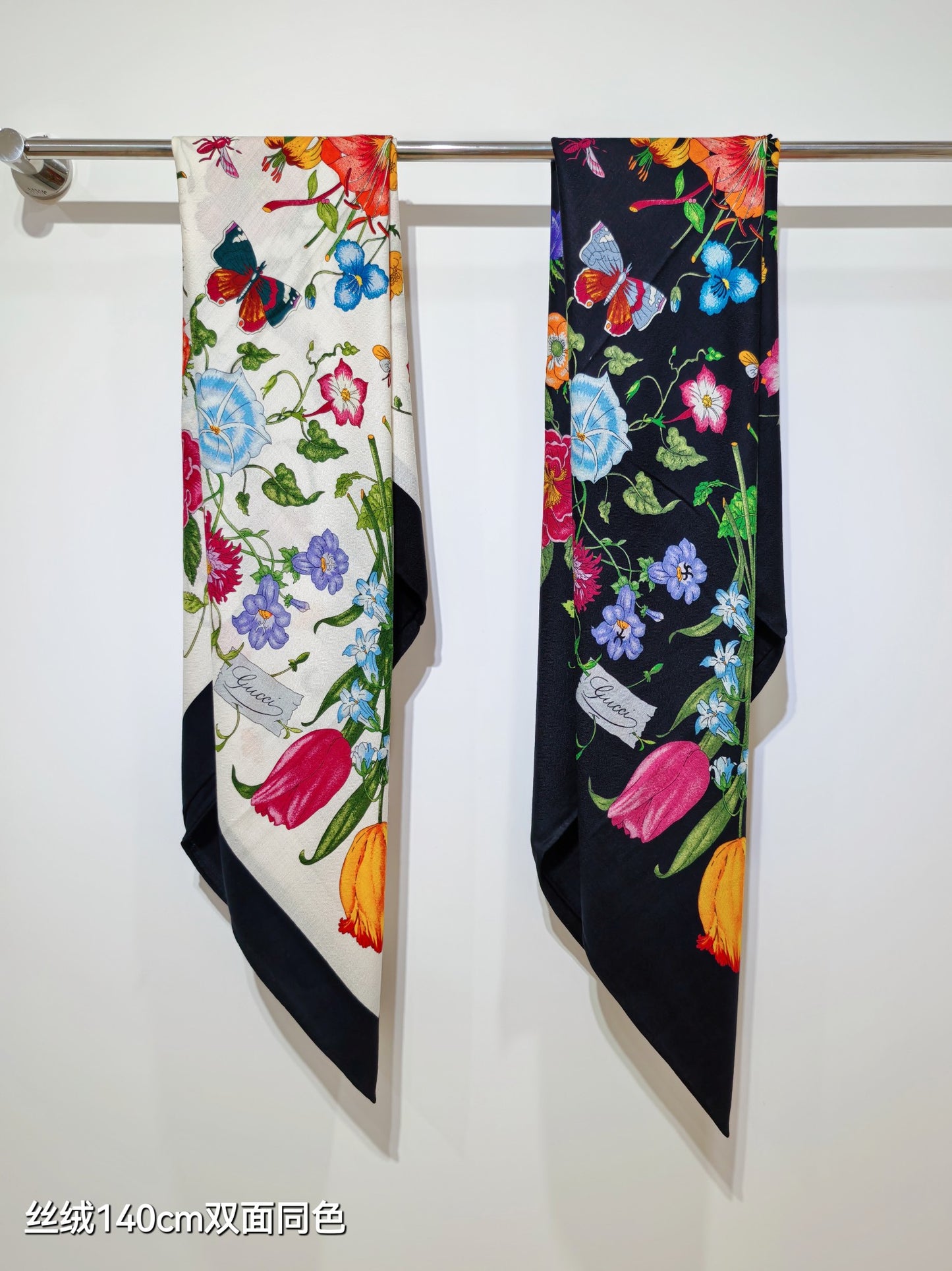 古G家-雙面同色 140x140cm 70%羊絨30%真絲