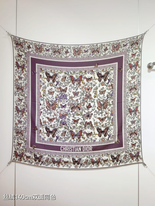 迪D家-雙面同色 140x140cm 70%羊絨30%真絲