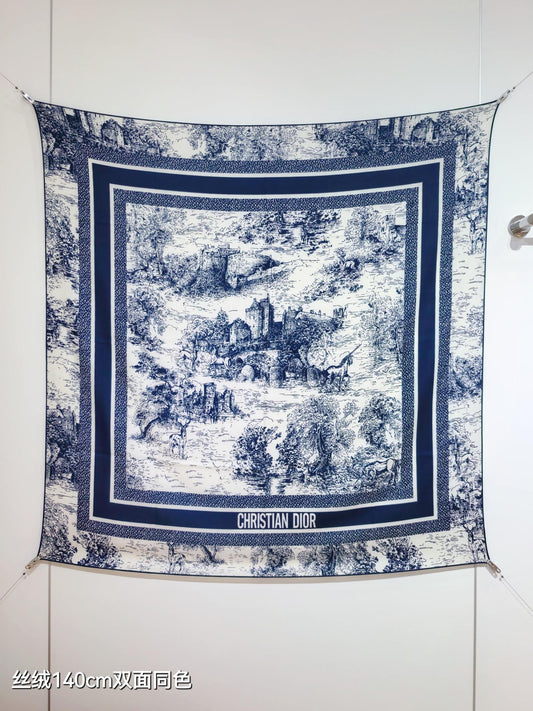 迪D家-雙面同色 140x140cm 70%羊絨30%真絲