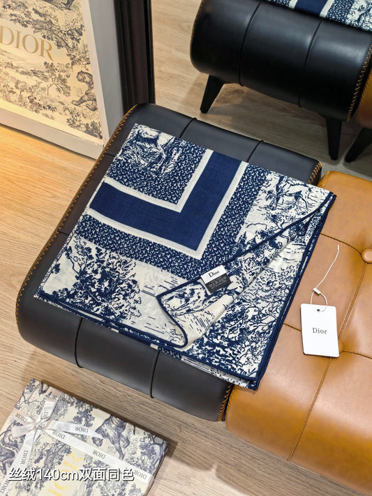 迪D家-雙面同色 140x140cm 70%羊絨30%真絲