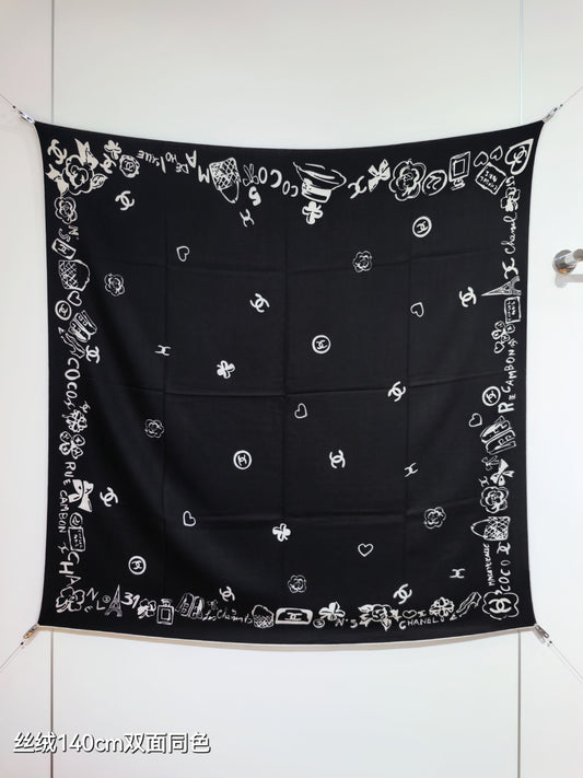 小香家-雙面同色 140x140cm 70%羊絨30%真絲